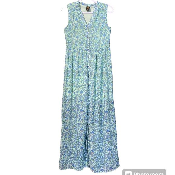 Disney's Alice Through The Looking Glass Button Front Floral Maxi Dress Size S - Picture 2 of 16
